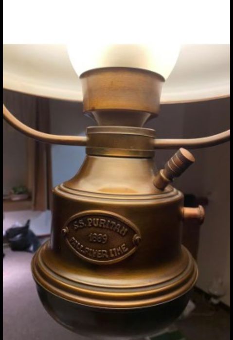Candeeiro de tecto latão "SS Puritan 1889 Fall River Line"