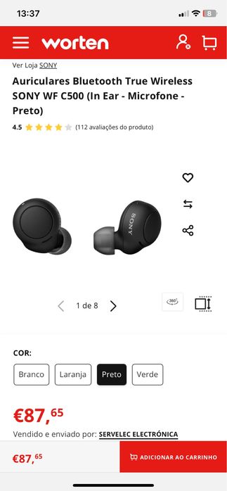 Fones bluetooth Sony WF-C500