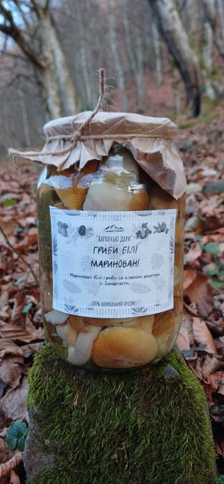 Гриби білі мариновані, консервовані, карпатські