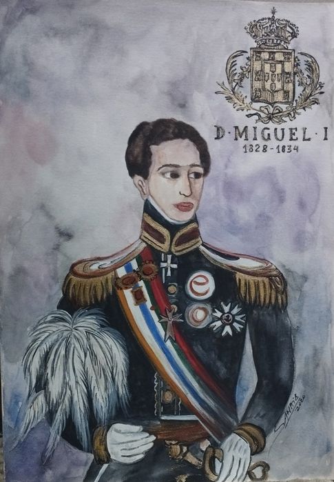 Rei D. Miguel Primeiro - Aguarela