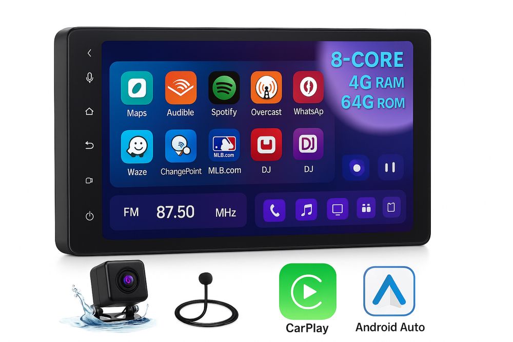 Radio 10” Android 15 / 4+64GB / 8 rdzeni + CarPlay/Android Auto +kamer