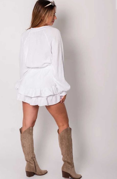 Натуральный, белый комбинезон шортами из муслина италия