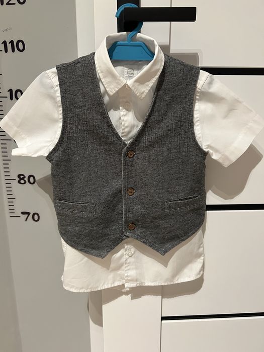 Elegancka koszula dla chłopca i kamizelka lindex r.110