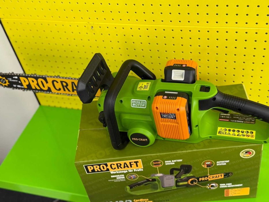 Пила ланцюгова акум. PRO-CRAFT PCA-42/2(2АКБ 20/8max-зар.подвій,олива)