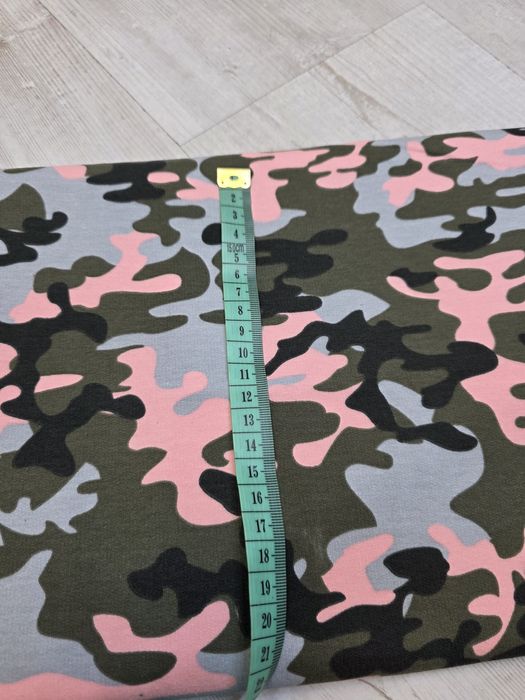Dresówka, materiał  do szycia. Moro z różowym.