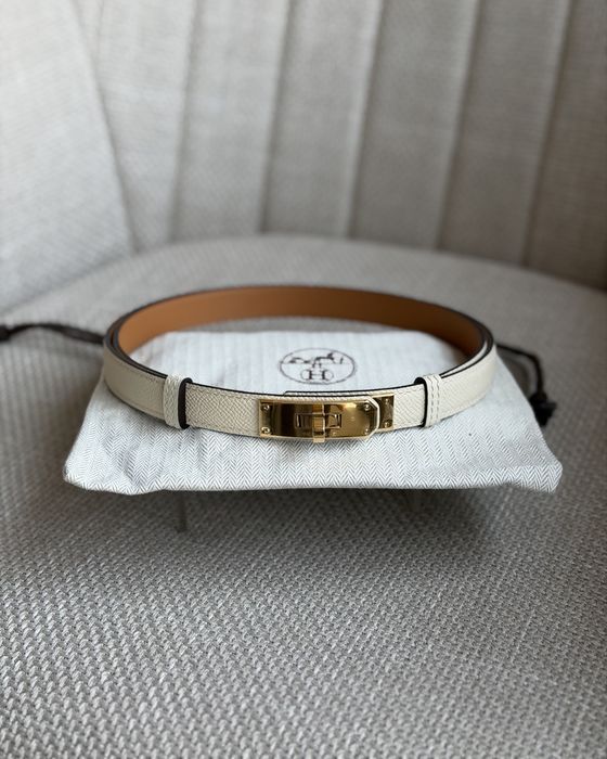 Ремень Kelly style / Gold hardware / White белый