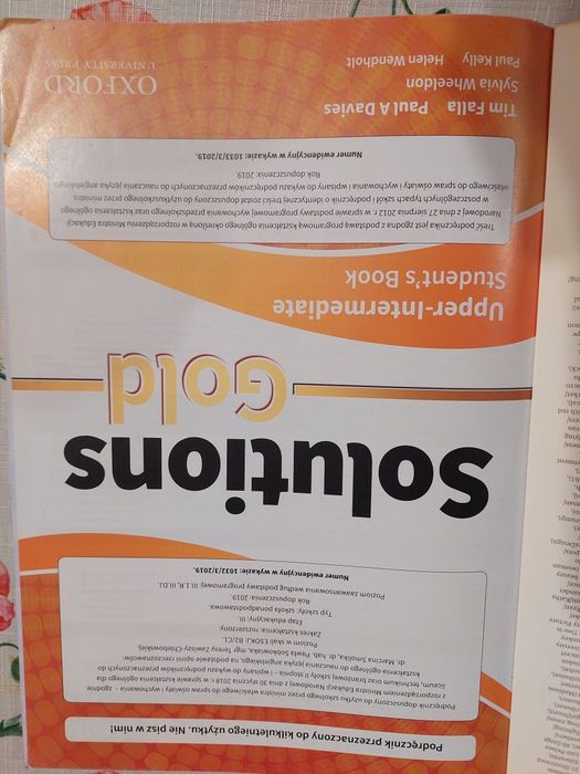 Solutions Gold,  Podręcznik do języka angielskiego