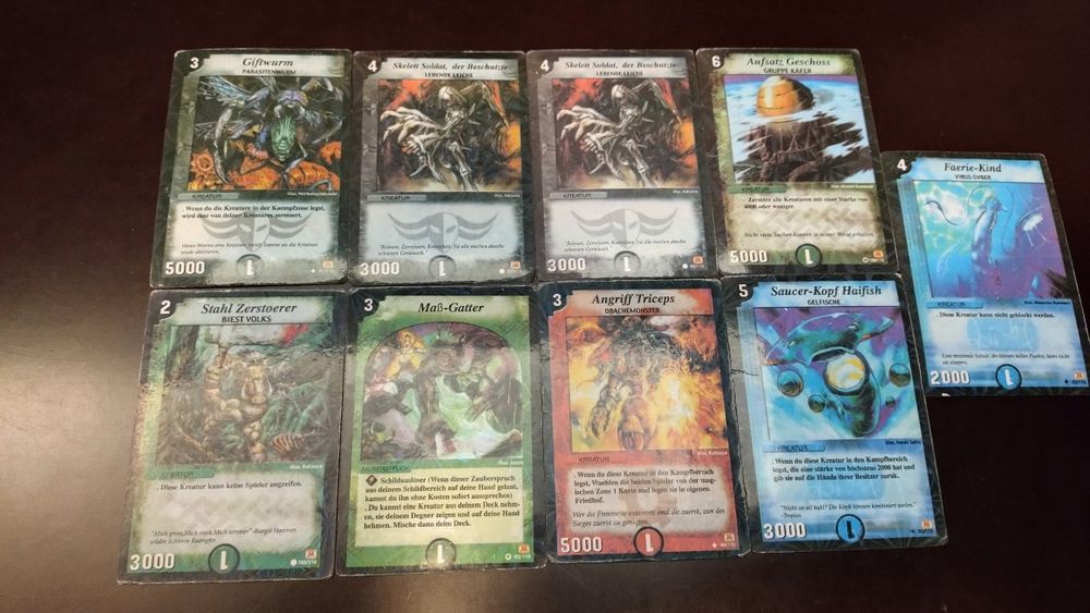 Karty Duel Masters 9 sztuk.
