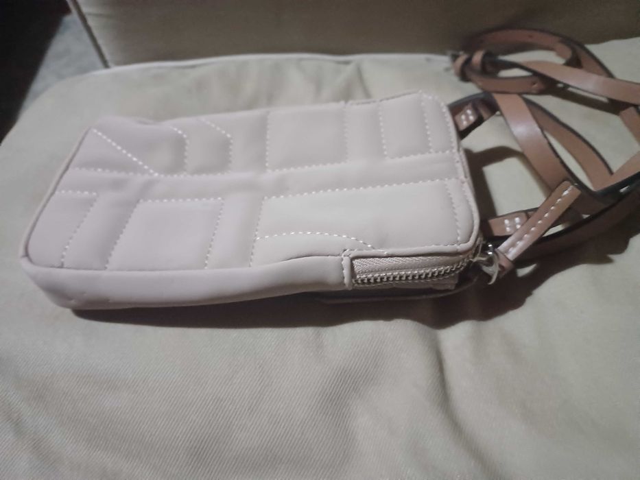 Bolsa creme com alça
