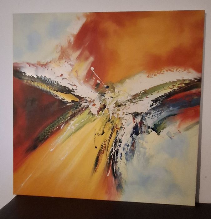 Quadro pintado à mão, acrilico64737775677571120