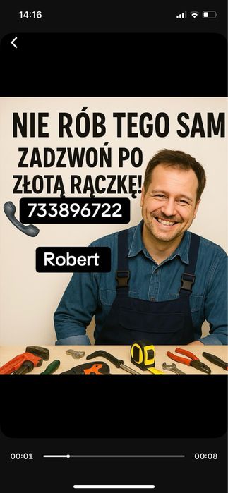 ZŁOTA RĄCZKA malowanie,,hydraulika, ukladanie plytek.montaz kabin.