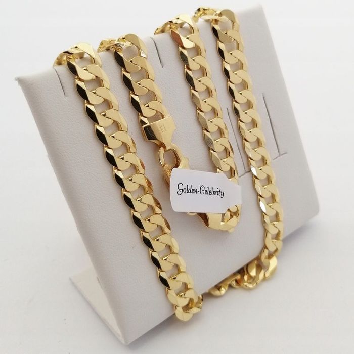 Złoty Łańcuszek Męski Pancerka, Gruby Łańcuch, Pełny, Srebro 925 + Gra