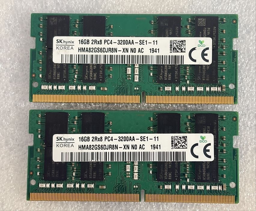 Sk Hynix 32GB(2x16GB) DDR4 3200MHz sodimm, HMA82GS6DJR8N - XN