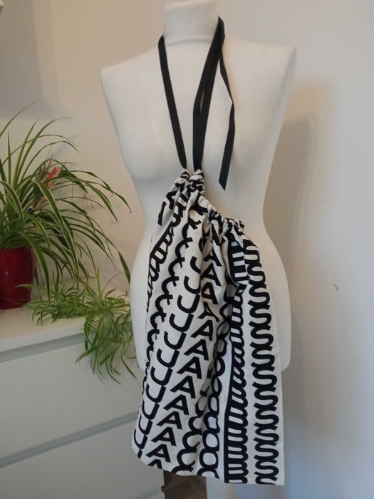 Marc Jacobs czarno-biały worek ze ściągaczem 50x45cm