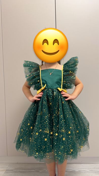 Зелена святкова дитяча сукня/новорічна
