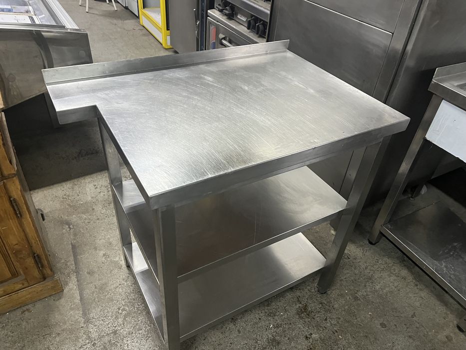 Escaparate em aço inox com prateleiras 80 x 60