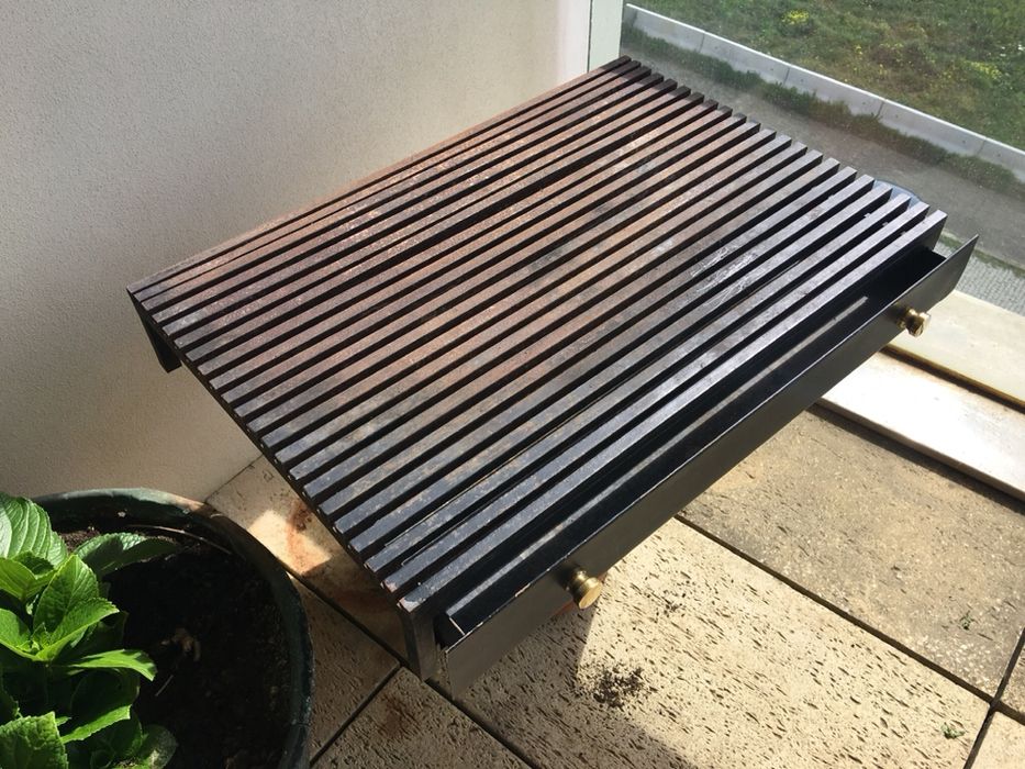 Trempe lareira com gaveta