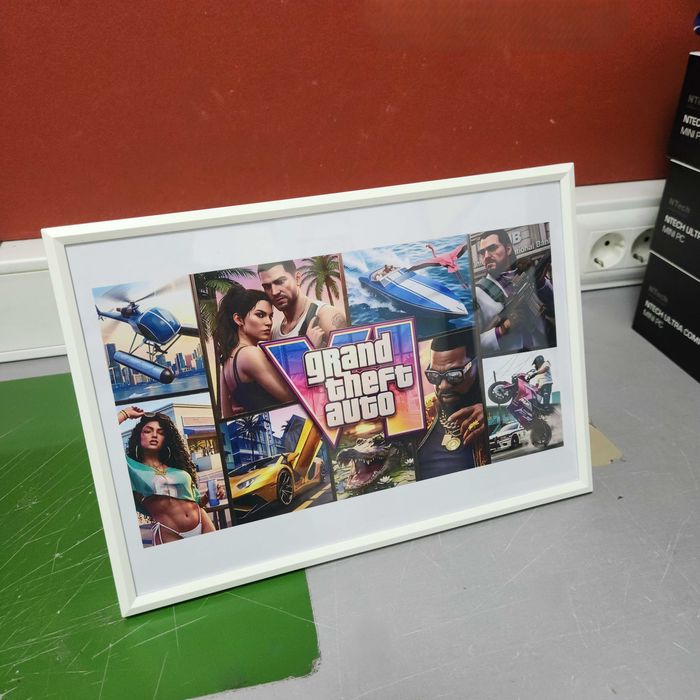 Quadro Retrato GTA 6 Realista 21x30 cm