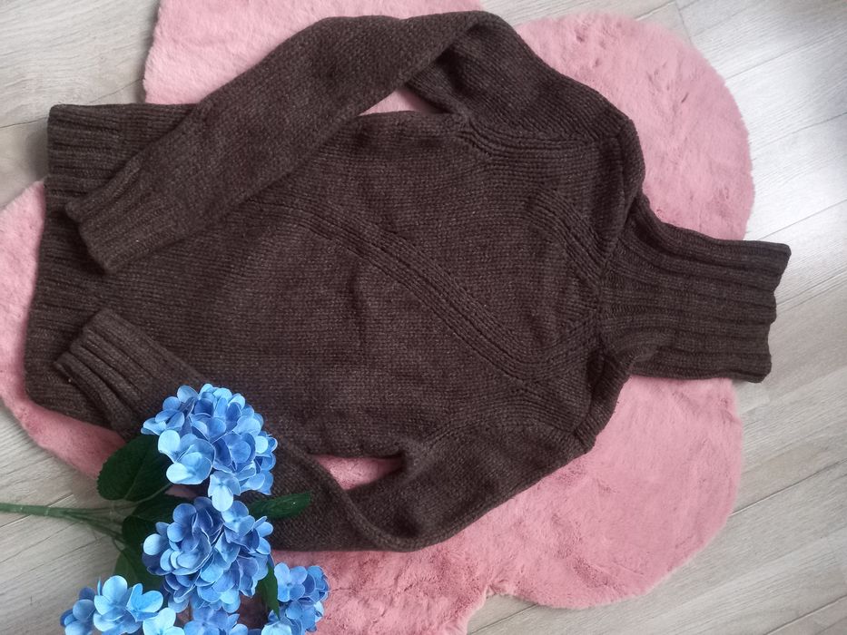 Sweter Golf brąz J.Lindeberg 36, S wełna gruby