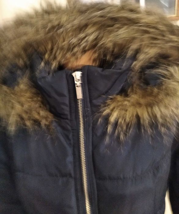 Довга куртка єврозима-демісезон темно-синя, р.8/38, зріст 165