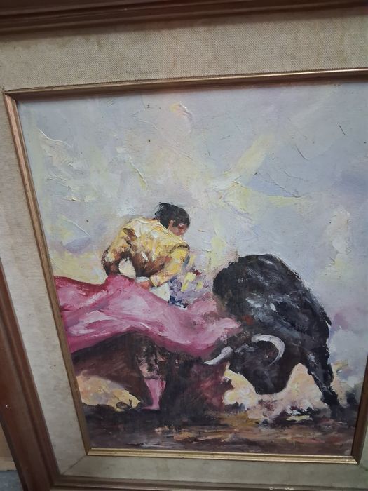 Quadro pintura a óleo  toureiro