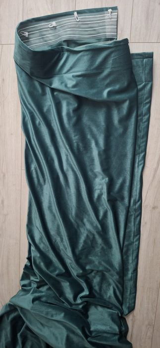 Zasłony welurowe butelkowa zieleń 180x250 2 sztuki