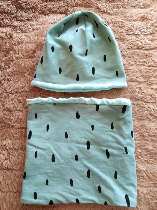 Komplet CZAPKA + KOMIN dla dzieci - NOWE - minky - handmade