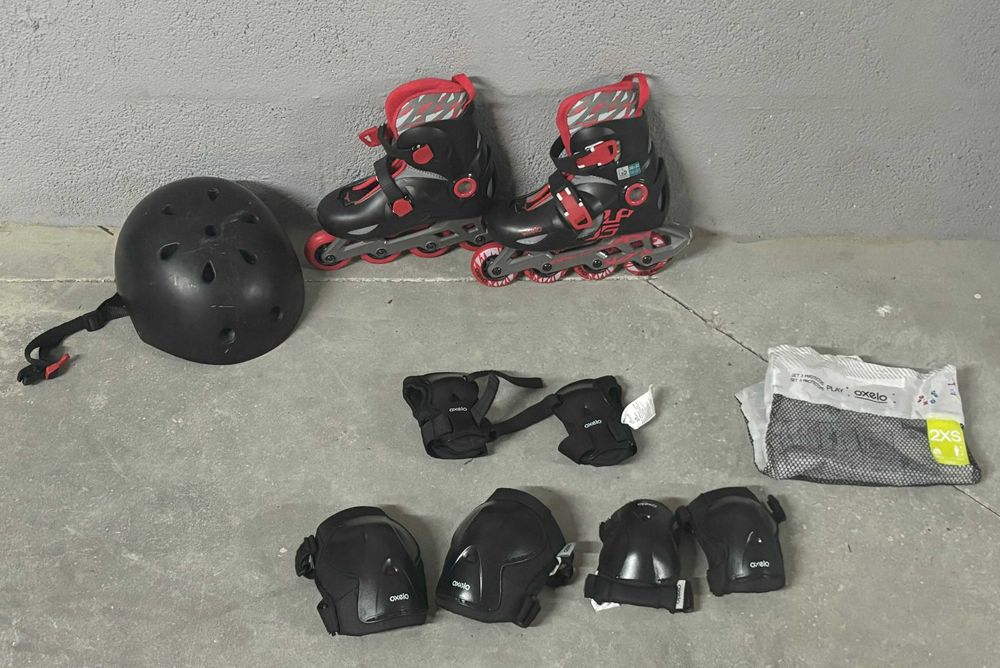 Inline Skating Set + Protective Gear | Size 30-32 | Play 5 - Red & Black64174050868227120