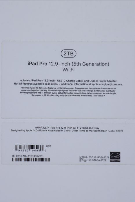 iPad Pro 12.9 (5th Generation) Wi-Fi 2TB Space Gray