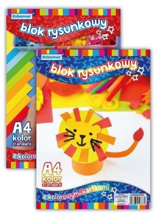 Blok rysunkowy A4/20K 80g kolorowy (10szt) Schemat folia,551x328 mm