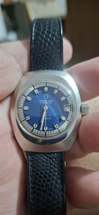 Relogio universal geneve paulo roter caixa aco aco coroa rosca