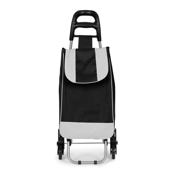 Wózek SCHODOWY na zakupy  25L na 6 kółkach czarny – lekki, składany