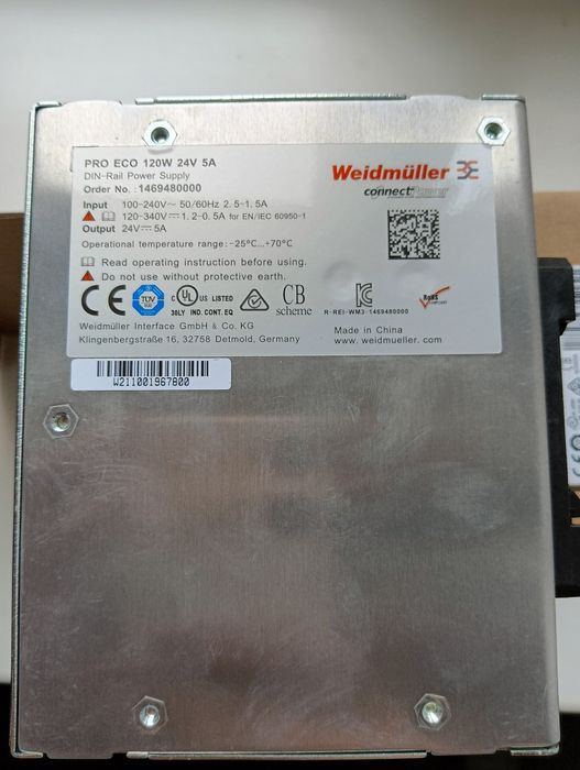 Джерело живлення PRO ECO 120W 24V 5A weidmuller