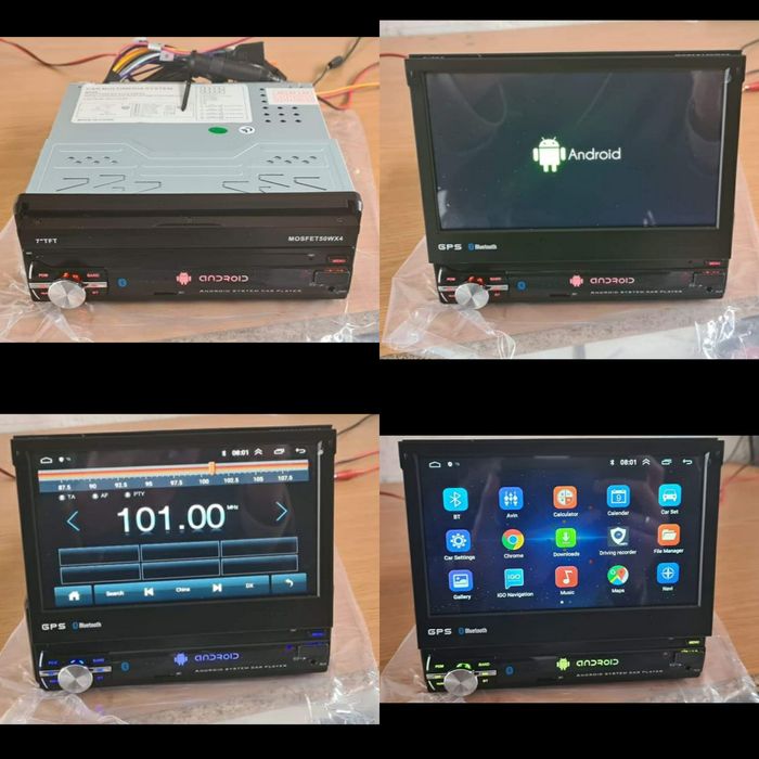 Auto radio 1 din rebativel retratil / 7 ou 10 polegadas Android carro