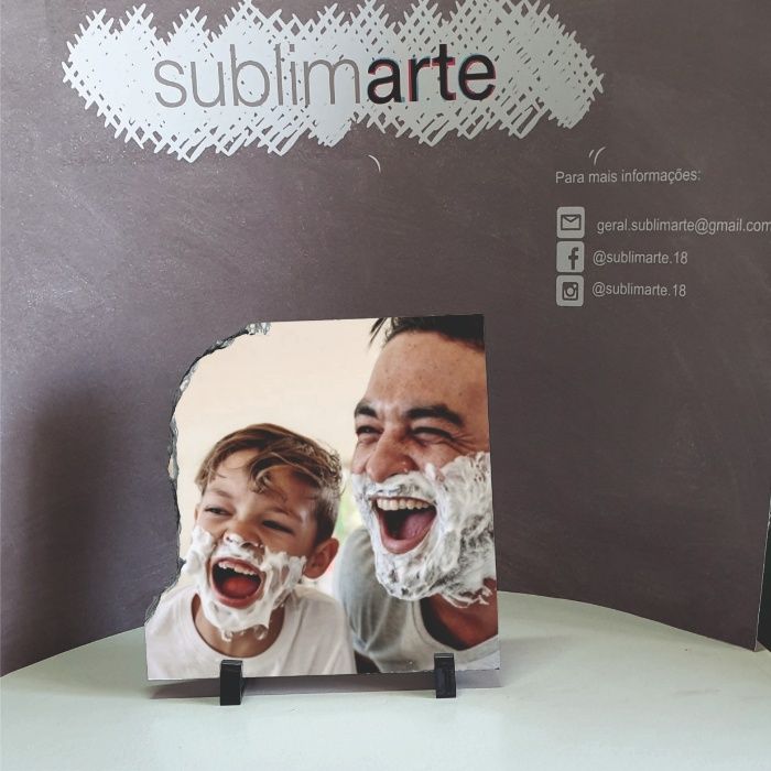 Pedra de xisto com foto impressa