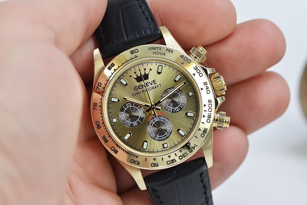 Złoty zegarek męski 14k 585 Geneve mw014y