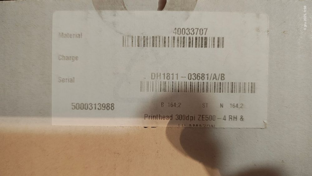 Głowica drukarki Zebra ZE500