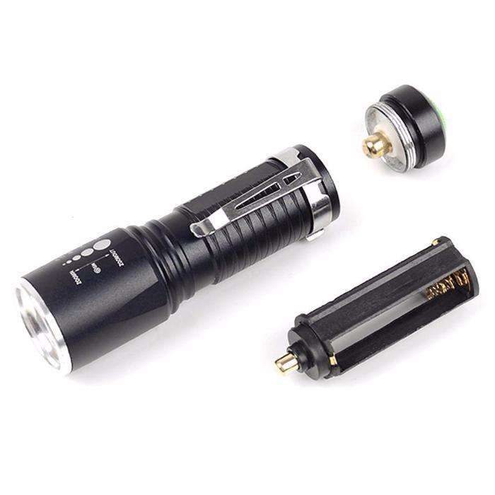 Lanterna led cree xm-l 10.000 lumens+ adaptador aaa e 18650 +clip *nov