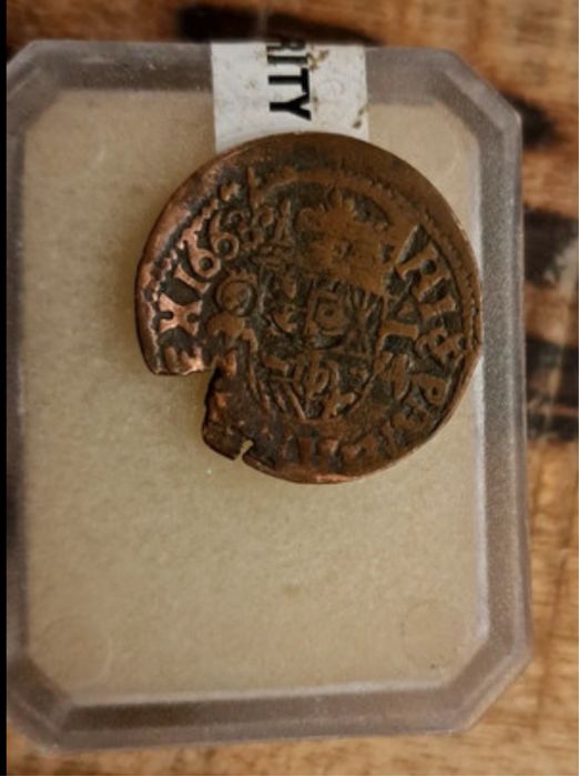 16 Maravedis Philip IV Hiszpania 1663 rok stara moneta