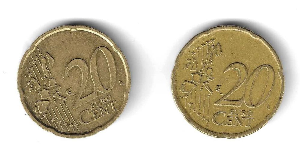 Moedas 0,20€ Grécia e Itália (Roma)
