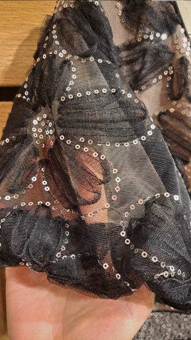 Sukienka wieczorowa cekiny bufki shein 36