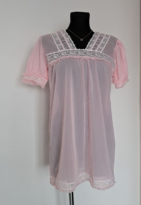 Halka nocna koszula koszulka Vintage S/M różowa Walentynki