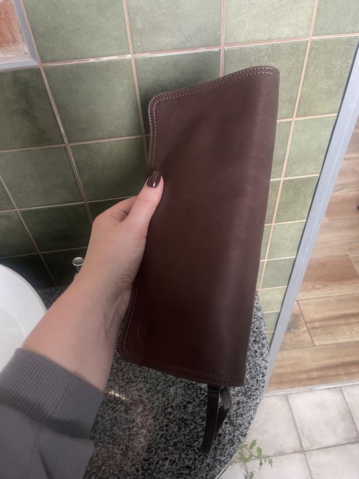 Шкіряна шоколадна сумка Timberland