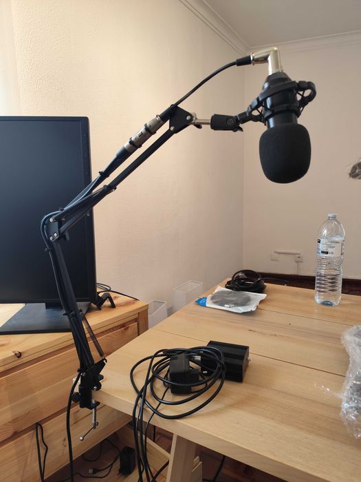 Kit microfone secretaria amplificado - para teletrabalho ou podcasts
