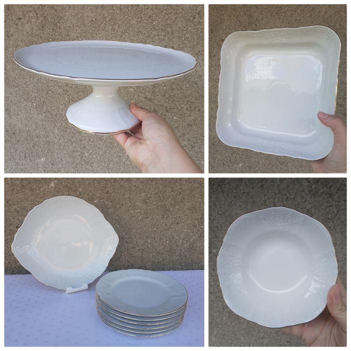 Тарілки Bernadotte 24 золотий ободок  позолота тарелки фарфор Чехия