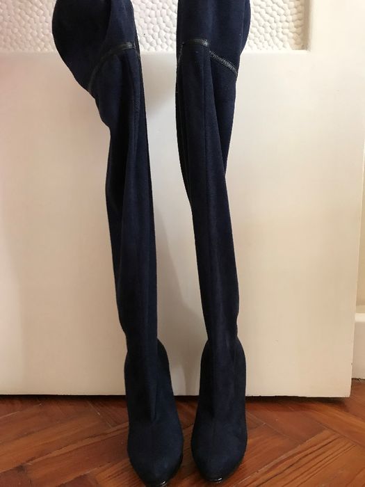 Botas azuis de camurça