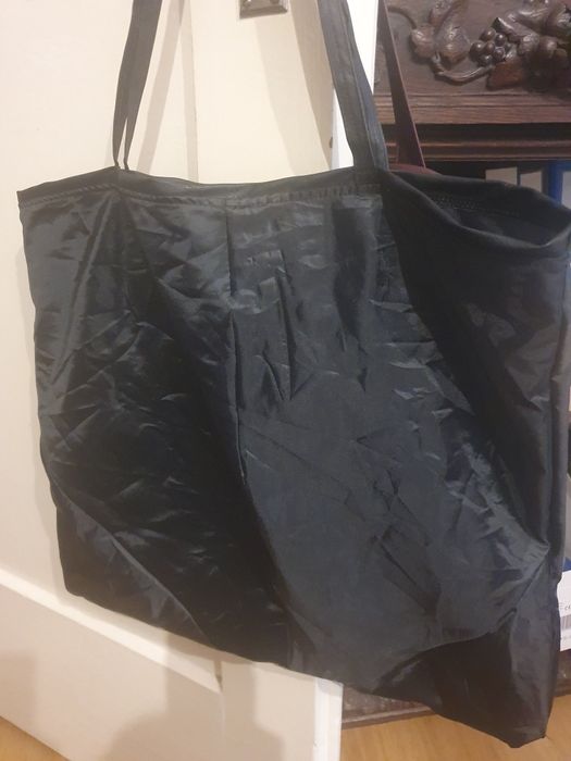 Doskonała czarna torba lekka shopperka ortalion 48x41 parasolka mocna