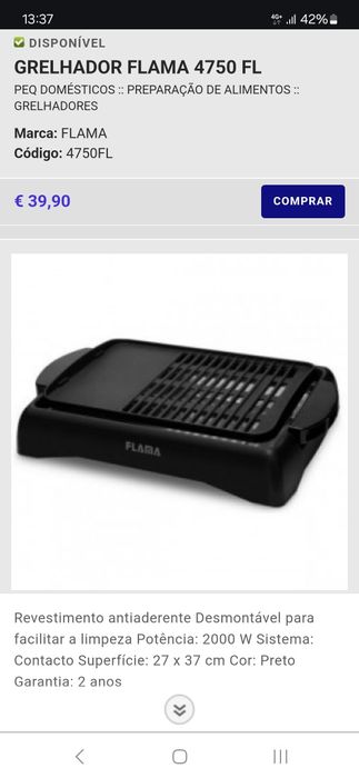 Grelhador Chapa Flama 4750FL  2000w