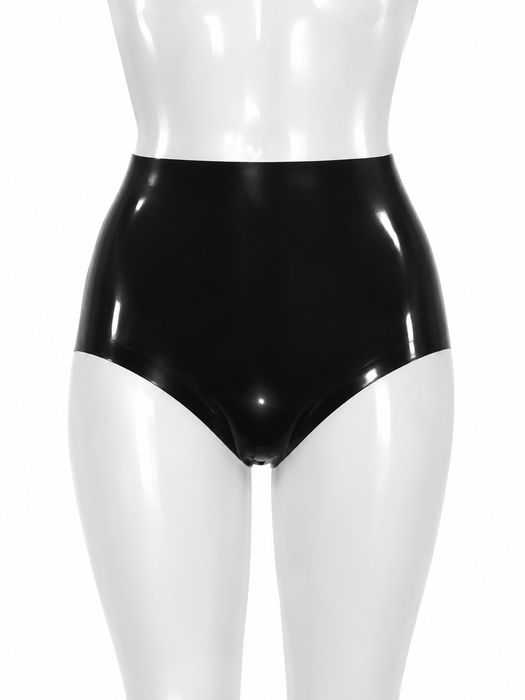 Majtki wysoki stan 0.6 mm czarne klasyczne lateksowe latex lateks