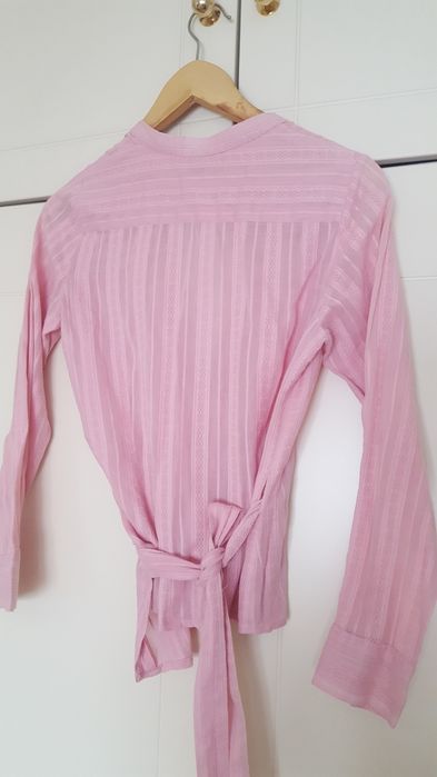 Camisa  Senhora algodão cruzada à frente